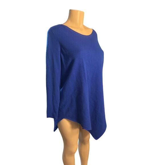 Women XS Joie Blue Tambrel Asymmetrical Sweater Wool Cashmere Tunic Pullover - Picture 1 of 6